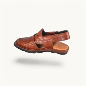 Norozi Brown Crocodile Chappal - LNP-NRZ-BRN-CRD-01