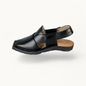 Norozi Black Plain Chappal - NP-BLK-PLN-01